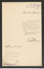 k.k. naturhistorisches Hofmuseum, Intendanzakten 1885-1896 (Hauer), Aktenzahl Z.395/1892, Seite 1